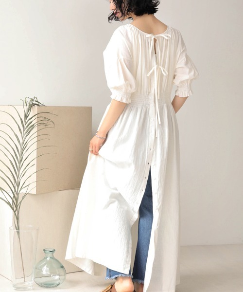 セール Web限定 バックリボン半袖ロングワンピース ワンピース Bab バブ のファッション通販 Zozotown