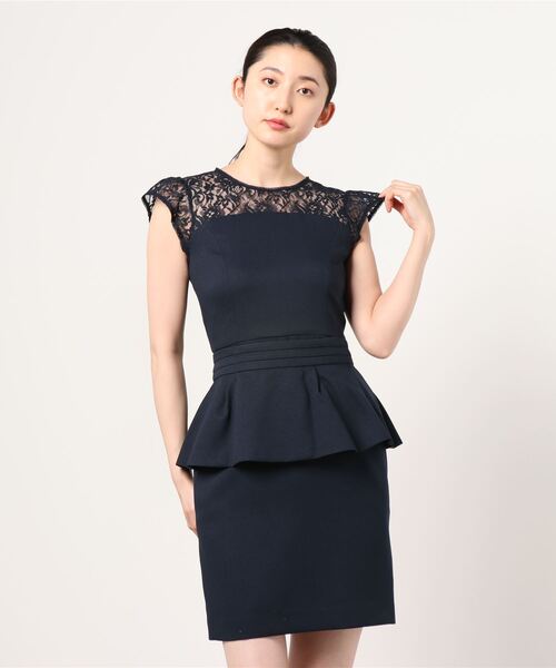 セール ドレス レースヨークペプラムドレス ドレス Laisse Laisse Passe レッセパッセ のファッション