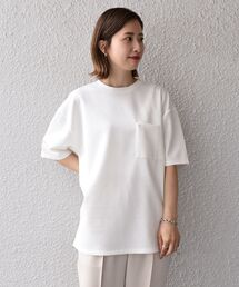 【WEB限定】SHIPS: ワンポイント ロゴ ライト バルキー ポンチ ポケット Tシャツ