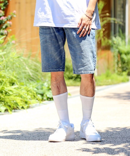 Blue Standard (ブルースタンダード)の「【BLUE STANDARD】AIRBLOWデニム ストレッチ素材 ショートパンツ(デニムパンツ・メンズ・ブルー系その他/ライトインディゴブルー・X-LARGE/MEDIUM/LARGE)」の21枚目の写真