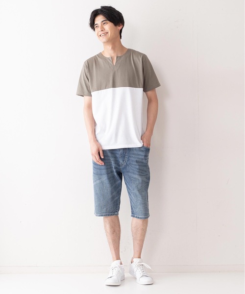 Blue Standard (ブルースタンダード)の「【BLUE STANDARD】AIRBLOWデニム ストレッチ素材 ショートパンツ(デニムパンツ・メンズ・ブルー系その他/ライトインディゴブルー・X-LARGE/MEDIUM/LARGE)」の9枚目の写真
