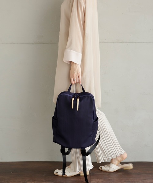 VitaFelice（ヴィータフェリーチェ）の「ナイロンリュックサック（バックパック/リュック・レディース・ブラック/グレー/ダークネイビー/ベージュ/チャコールグレー・FREE）」の6枚目の写真