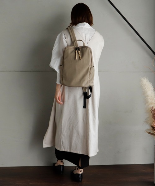 VitaFelice（ヴィータフェリーチェ）の「ナイロンリュックサック（バックパック/リュック・レディース・ブラック/グレー/ダークネイビー/ベージュ/チャコールグレー・FREE）」の9枚目の写真