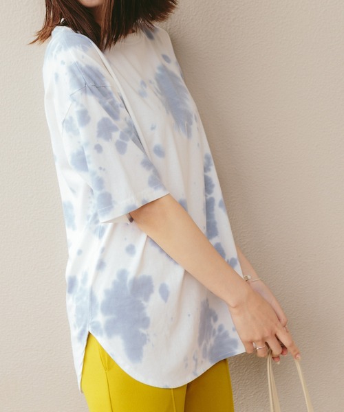 SpRay(スプレイ)の「タイダイ Tシャツ(Tシャツ/カットソー・レディース・ベージュ/パープル/ネイビー・FREE)」の1枚目の写真