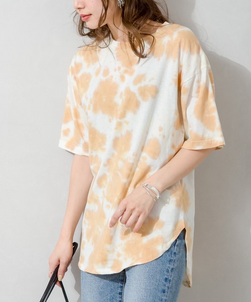 SpRay(スプレイ)の「タイダイ Tシャツ(Tシャツ/カットソー・レディース・ベージュ/パープル/ネイビー・FREE)」の9枚目の写真