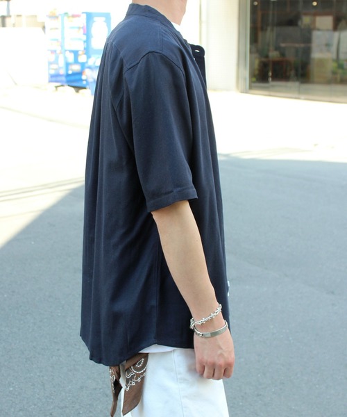 yield(イールド)の「【yield select apparel】麻レーヨン バンドカラーSSシャツ 106(シャツ/ブラウス・メンズ・ホワイト/ブラック/ネイビー/グレー/オリーブ/サックスブルー/ブルー/ワインレッド/ラベンダー・M/L/XL)」の16枚目の写真