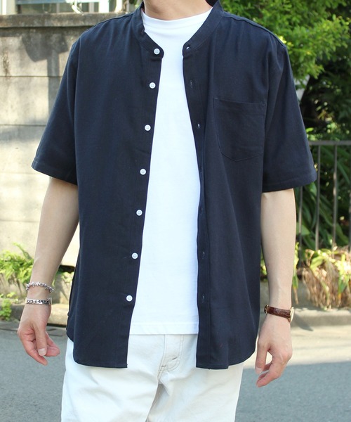 yield(イールド)の「【yield select apparel】麻レーヨン バンドカラーSSシャツ 106(シャツ/ブラウス・メンズ・ホワイト/ブラック/ネイビー/グレー/オリーブ/サックスブルー/ブルー/ワインレッド/ラベンダー・M/L/XL)」の14枚目の写真