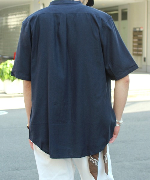 yield(イールド)の「【yield select apparel】麻レーヨン バンドカラーSSシャツ 106(シャツ/ブラウス・メンズ・ホワイト/ブラック/ネイビー/グレー/オリーブ/サックスブルー/ブルー/ワインレッド/ラベンダー・M/L/XL)」の17枚目の写真