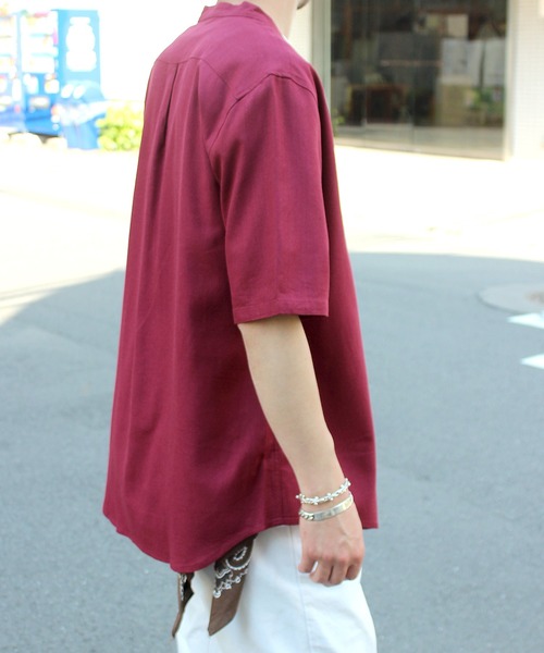 yield(イールド)の「【yield select apparel】麻レーヨン バンドカラーSSシャツ 106(シャツ/ブラウス・メンズ・ホワイト/ブラック/ネイビー/グレー/オリーブ/サックスブルー/ブルー/ワインレッド/ラベンダー・M/L/XL)」の21枚目の写真