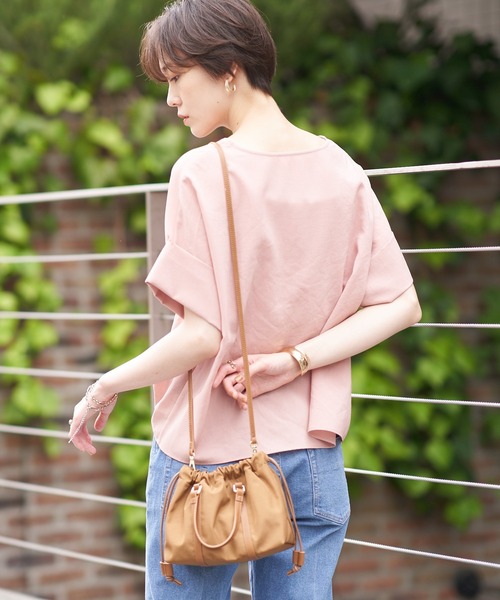 un dix cors（アンディコール）の「kiara(キアラ)　ナイロンミニギャザーバッグ（ショルダーバッグ・レディース・ライトブラウン/ブラック/レッド・FREE）」の13枚目の写真