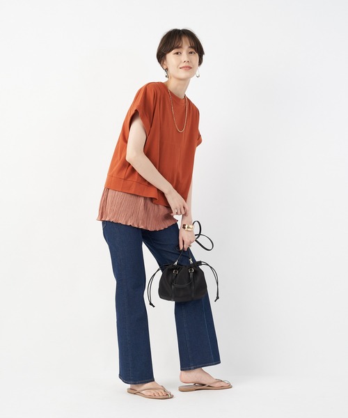 un dix cors（アンディコール）の「kiara(キアラ)　ナイロンミニギャザーバッグ（ショルダーバッグ・レディース・ライトブラウン/ブラック/レッド・FREE）」の9枚目の写真