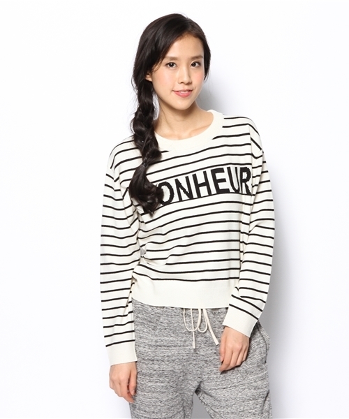 DISCOAT（ディスコート）の「【Discoat】ロゴニットプルオーバー（ニット/セーター・レディース・オフホワイト/ネイビー/キャメル/その他19・FREE）」の4枚目の写真