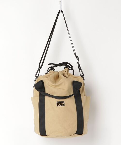 Lee（リー）の「Lee/リー　キャンバス 2way巾着トート（ショルダーバッグ・レディース・ホワイト/ブラック/ベージュ・FREE）」の7枚目の写真