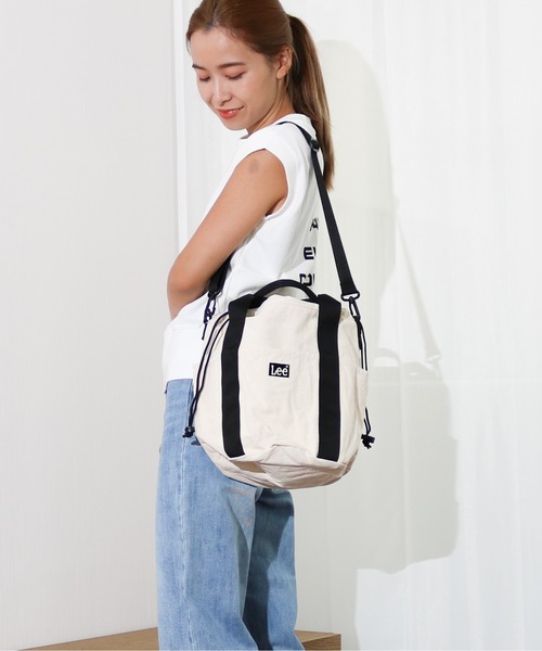 Lee（リー）の「Lee/リー　キャンバス 2way巾着トート（ショルダーバッグ・レディース・ホワイト/ブラック/ベージュ・FREE）」の20枚目の写真