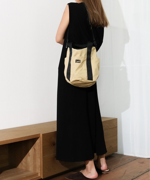 Lee（リー）の「Lee/リー　キャンバス 2way巾着トート（ショルダーバッグ・レディース・ホワイト/ブラック/ベージュ・FREE）」の10枚目の写真