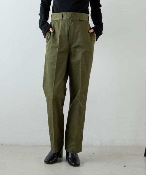 ANGIE(アンジー)の「センタープレスハイウエストワークパンツ(チノパンツ・レディース・ブラック/ベージュ/カーキ・MEDIUM/LARGE)」の3枚目の写真