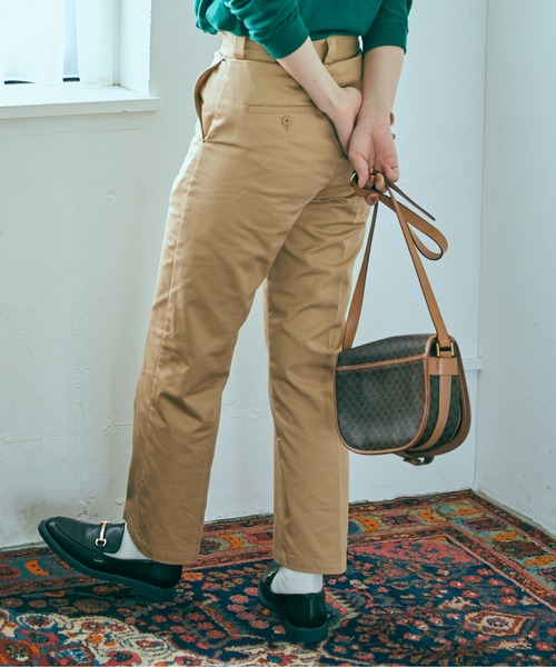 ANGIE(アンジー)の「センタープレスハイウエストワークパンツ(チノパンツ・レディース・ブラック/ベージュ/カーキ・MEDIUM/LARGE)」の13枚目の写真