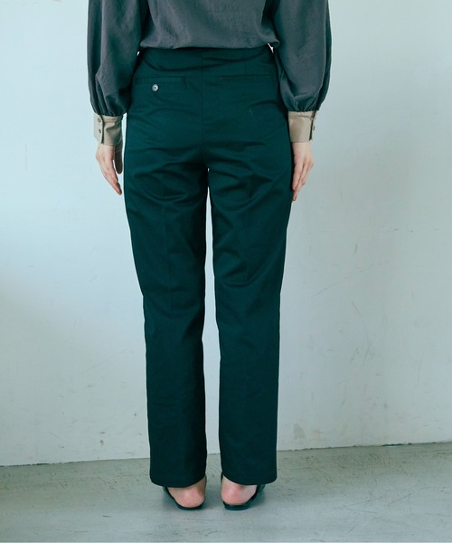 ANGIE(アンジー)の「センタープレスハイウエストワークパンツ(チノパンツ・レディース・ブラック/ベージュ/カーキ・MEDIUM/LARGE)」の8枚目の写真