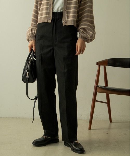 ANGIE(アンジー)の「センタープレスハイウエストワークパンツ(チノパンツ・レディース・ブラック/ベージュ/カーキ・MEDIUM/LARGE)」の17枚目の写真