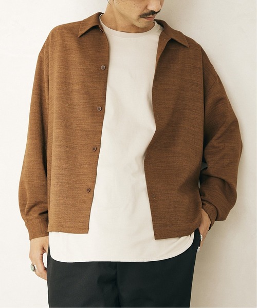 JOURNAL STANDARD relume(ジャーナルスタンダード レリューム)の「TEC PANAMA/テックパナマ シャツ(シャツ/ブラウス・メンズ・ブラック/ブラウン/ナチュラル・M/L)」の3枚目の写真