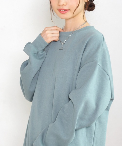 Crisp yours（クリスプユアーズ）の「【WEB限定】オーバークルーネックスウェット（スウェット・レディース・ベージュ/グレー/グリーン/アイボリー・FREE）」の6枚目の写真