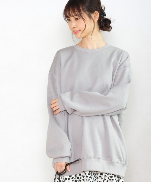 Crisp yours（クリスプユアーズ）の「【WEB限定】オーバークルーネックスウェット（スウェット・レディース・ベージュ/グレー/グリーン/アイボリー・FREE）」の11枚目の写真