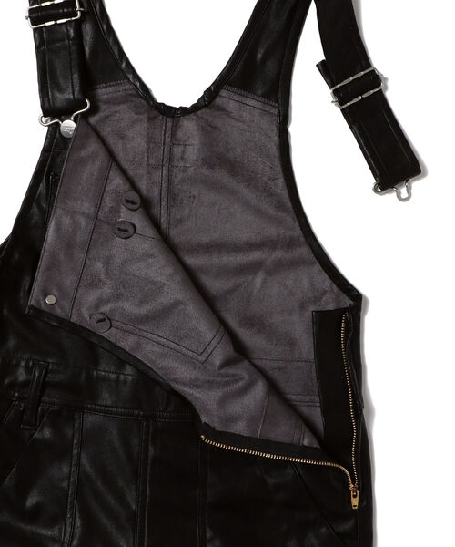 B:MING by BEAMS(ビーミングバイビームス)の「Wrangler / フェイクレザー サロペット(サロペット/オーバーオール・レディース・ブラック/ブラウン・SMALL/X-SMALL)」の3枚目の写真