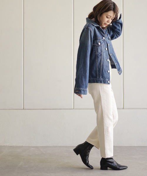 SESTO（セスト）の「ポインテッドトゥローヒールストレッチショートブーツ（ブーツ・レディース・アイボリー/グレイッシュベージュ/ブラック・LL/3L/S/M/L）」の7枚目の写真