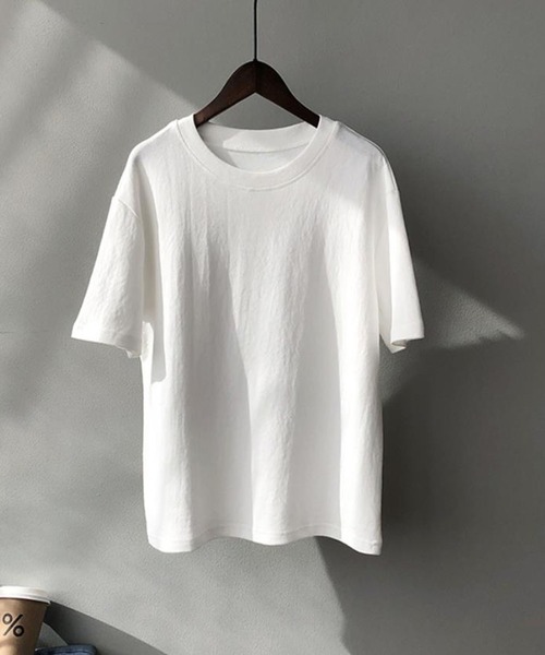 Bifrost(ビフレスト)の「無地ベーシッククルーネックTシャツ(Tシャツ/カットソー・レディース・ワインレッド/ブルー/グレー/ホワイト/ブラック・F)」の7枚目の写真