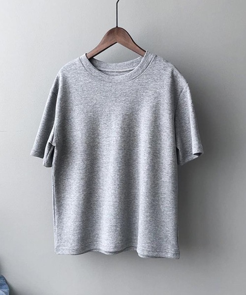 Bifrost(ビフレスト)の「無地ベーシッククルーネックTシャツ(Tシャツ/カットソー・レディース・ワインレッド/ブルー/グレー/ホワイト/ブラック・F)」の17枚目の写真