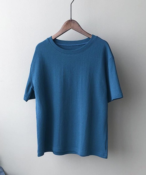 Bifrost(ビフレスト)の「無地ベーシッククルーネックTシャツ(Tシャツ/カットソー・レディース・ワインレッド/ブルー/グレー/ホワイト/ブラック・F)」の20枚目の写真