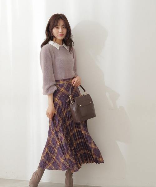 PROPORTION BODY DRESSING(プロポーションボディドレッシング)の「【美人百花10月号 掲載商品】チェックプリーツスカート / 1211220919(スカート・レディース・ボルドー/ブルー・SMALL/MEDIUM)」の3枚目の写真