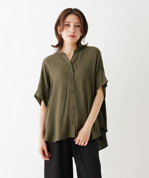 SHOO・LA・RUE（シューラルー）の「◆ソフトスラブドルマンブラウス（シャツ/ブラウス・レディース・ピンク系/キャメル/オリーブ/ブラック・00）」の2枚目の写真