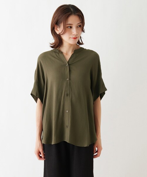 SHOO・LA・RUE（シューラルー）の「◆ソフトスラブドルマンブラウス（シャツ/ブラウス・レディース・ピンク系/キャメル/オリーブ/ブラック・00）」の7枚目の写真