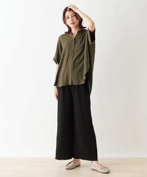 SHOO・LA・RUE（シューラルー）の「◆ソフトスラブドルマンブラウス（シャツ/ブラウス・レディース・ピンク系/キャメル/オリーブ/ブラック・00）」の5枚目の写真