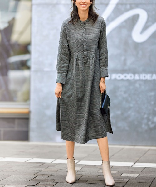 美品 SCAPA ウール100% グレンワンピース グレー 40 ベルト付 美品 SCAPA ウール100% グレンワンピース グレー 40 ベルト付 マーチン