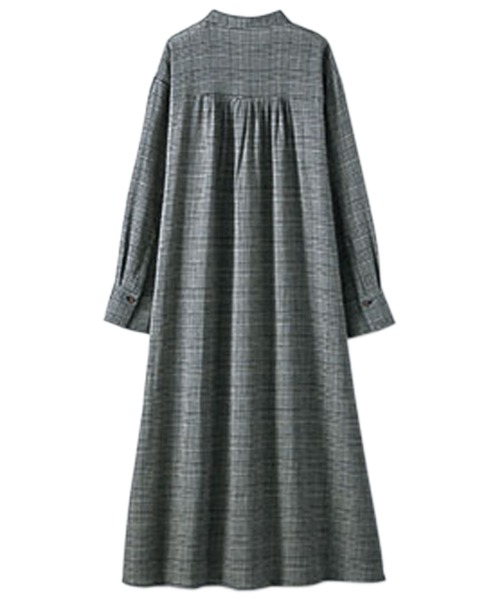 美品 SCAPA ウール100% グレンワンピース グレー 40 ベルト付 美品