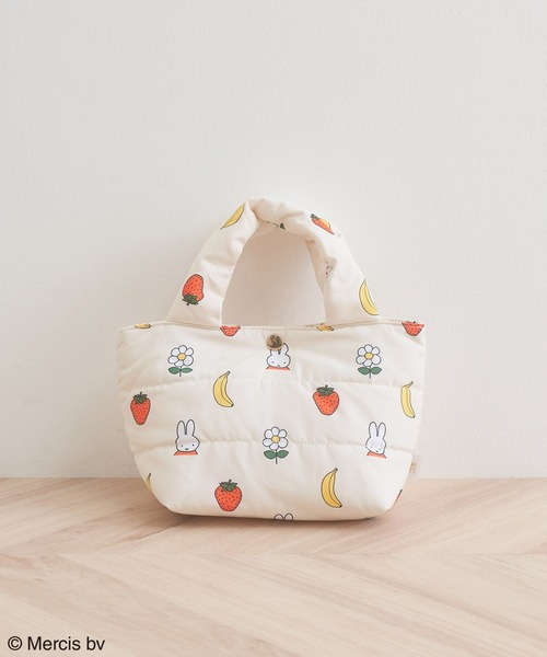 Miffy( ミッフィー)の「【miffy×ROPE' PICNIC】フルーツフラワープリントキルティングトートバッグS(トートバッグ・レディース・キナリ/ネイビー・FREE)」の1枚目の写真