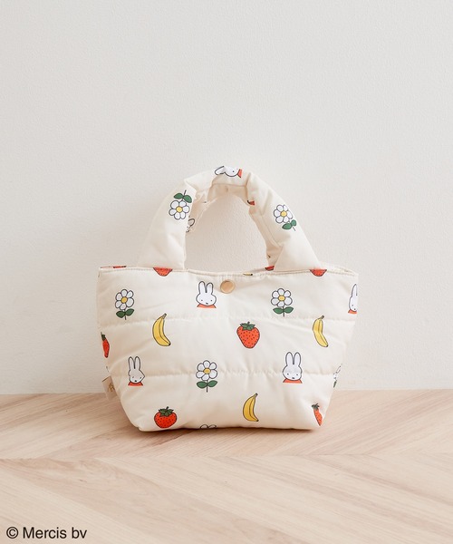 Miffy( ミッフィー)の「【miffy×ROPE' PICNIC】フルーツフラワープリントキルティングトートバッグS(トートバッグ・レディース・キナリ/ネイビー・FREE)」の4枚目の写真