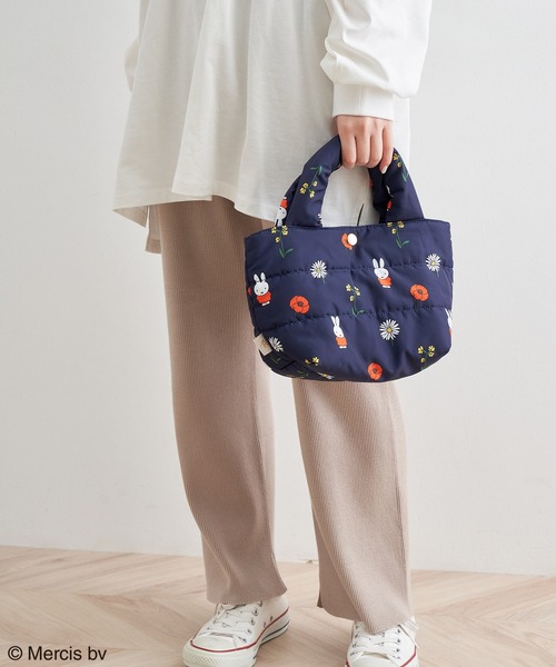 Miffy( ミッフィー)の「【miffy×ROPE' PICNIC】フルーツフラワープリントキルティングトートバッグS(トートバッグ・レディース・キナリ/ネイビー・FREE)」の13枚目の写真