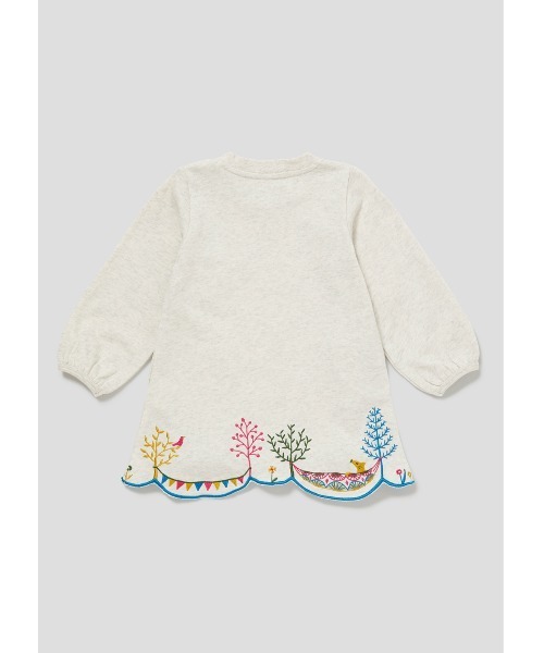 Design Tshirts Store graniph(デザイン ティーシャツ ストア グラニフ)の「ホリデイインフォレスト|ベビースカラップド長袖スウェットワンピース(ワンピース・キッズ・ベージュ系その他・90)」の8枚目の写真
