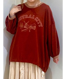 裾しぼりゆるリンガーTシャツ