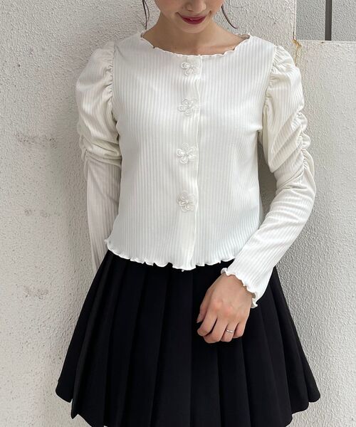 MAJESTIC LEGON(マジェスティックレゴン)の「モチーフメロウトップス(Tシャツ/カットソー・レディース・ライトグレー/ブラック/アイボリー・MEDIUM/SMALL)」の4枚目の写真