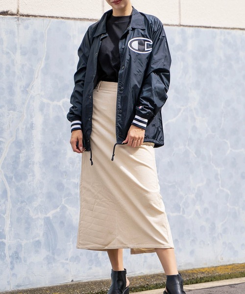 Champion（チャンピオン）の「【Wo】【it】Champion SATIN COACHES JACKET-SOLID（ミリタリージャケット・レディース・ブラック/ネイビー・MEDIUM/LARGE/SMALL）」の14枚目の写真