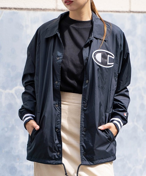 Champion（チャンピオン）の「【Wo】【it】Champion SATIN COACHES JACKET-SOLID（ミリタリージャケット・レディース・ブラック/ネイビー・MEDIUM/LARGE/SMALL）」の18枚目の写真