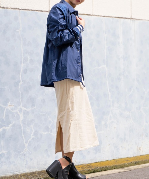 Champion（チャンピオン）の「【Wo】【it】Champion SATIN COACHES JACKET-SOLID（ミリタリージャケット・レディース・ブラック/ネイビー・MEDIUM/LARGE/SMALL）」の7枚目の写真