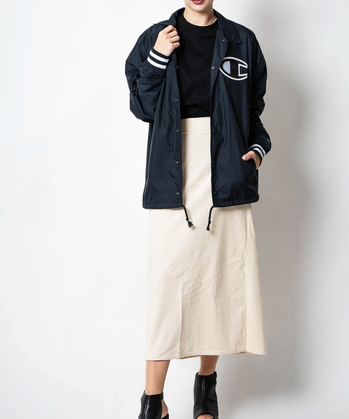 Champion（チャンピオン）の「【Wo】【it】Champion SATIN COACHES JACKET-SOLID（ミリタリージャケット・レディース・ブラック/ネイビー・MEDIUM/LARGE/SMALL）」の21枚目の写真