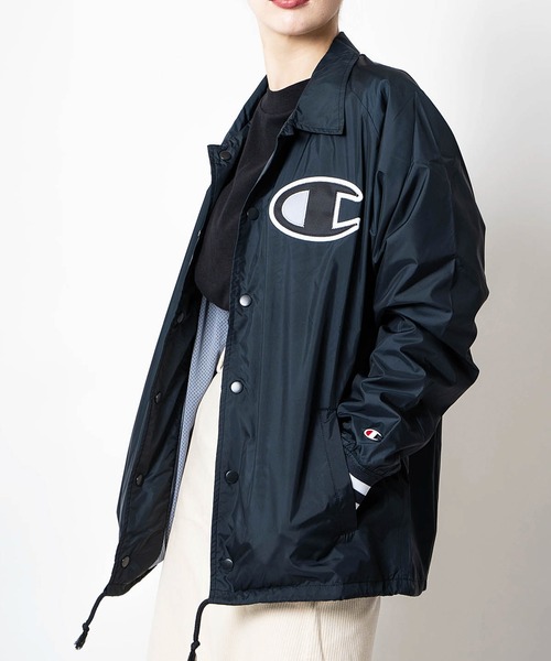 Champion（チャンピオン）の「【Wo】【it】Champion SATIN COACHES JACKET-SOLID（ミリタリージャケット・レディース・ブラック/ネイビー・MEDIUM/LARGE/SMALL）」の22枚目の写真