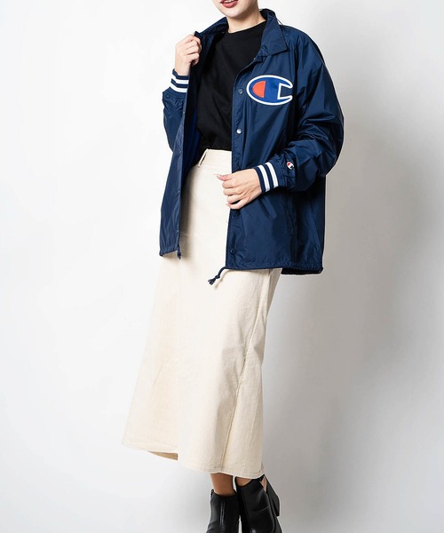 Champion（チャンピオン）の「【Wo】【it】Champion SATIN COACHES JACKET-SOLID（ミリタリージャケット・レディース・ブラック/ネイビー・MEDIUM/LARGE/SMALL）」の10枚目の写真