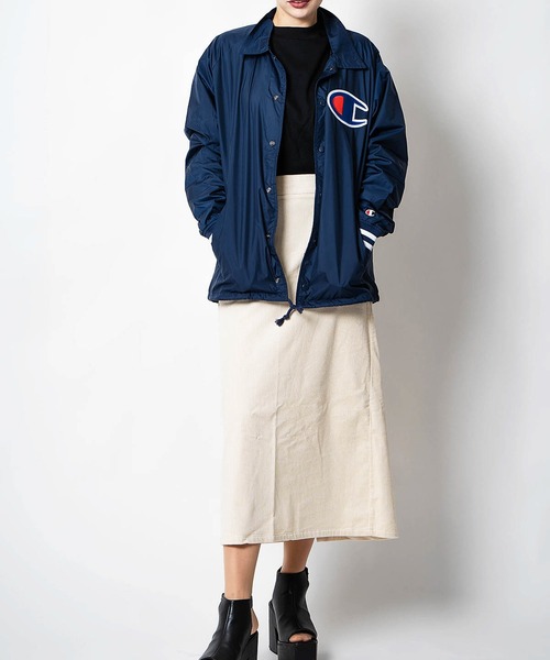 Champion（チャンピオン）の「【Wo】【it】Champion SATIN COACHES JACKET-SOLID（ミリタリージャケット・レディース・ブラック/ネイビー・MEDIUM/LARGE/SMALL）」の11枚目の写真